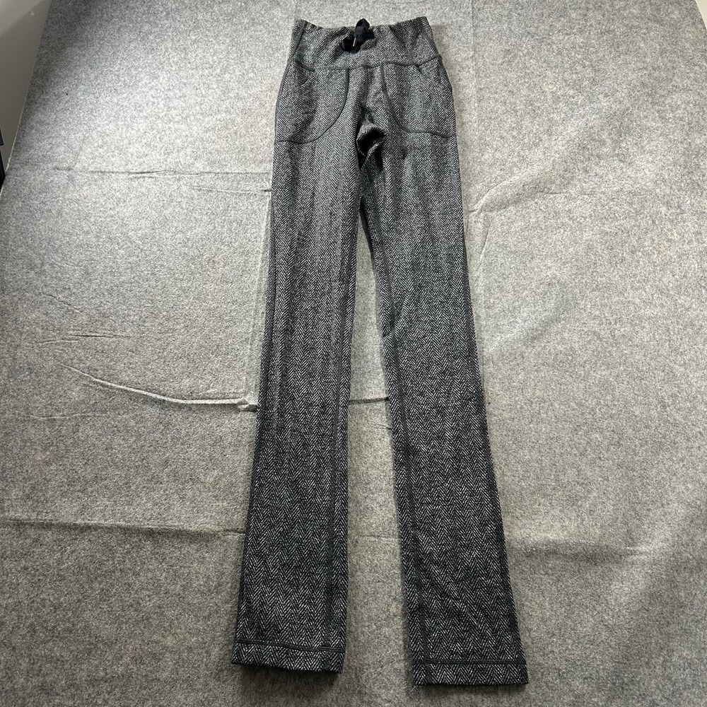 Lululemon Leggings Women's 2 Y2K Skinny Twill Pant Black Heather herringbone